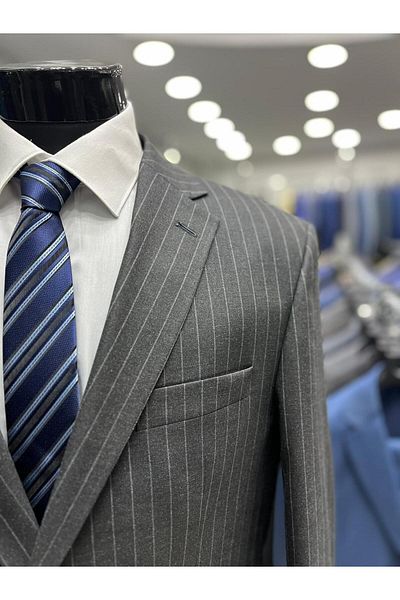 MASSARO WOOL STRIPED SUIT DRESS