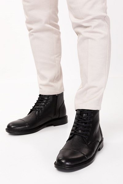 maximoda Γνήσιες δερμάτινες ανδρικές μπότες με φερμουάρ, πολύ κομψές δερμάτινες