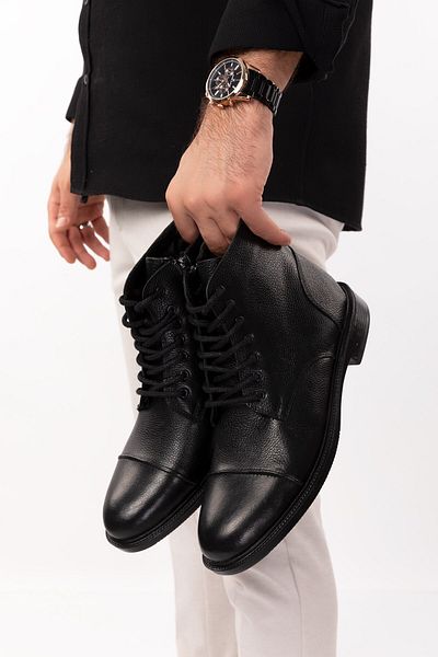maximoda Γνήσιες δερμάτινες ανδρικές μπότες με φερμουάρ, πολύ κομψές δερμάτινες