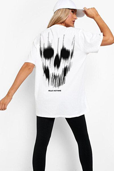 ROCKANDROLL Matrix Skull White Back Štampano Oversize kroj Kratki rukav T-shirt