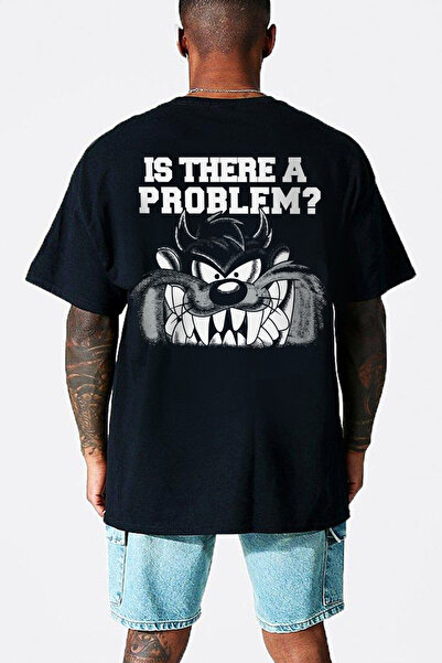ROCKANDROLL Tricou pentru bărbați Taz Problem, negru, cu mânecă scurtă, impri...