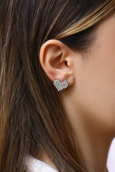 takıtarzım Silver zircon stone women's earrings
