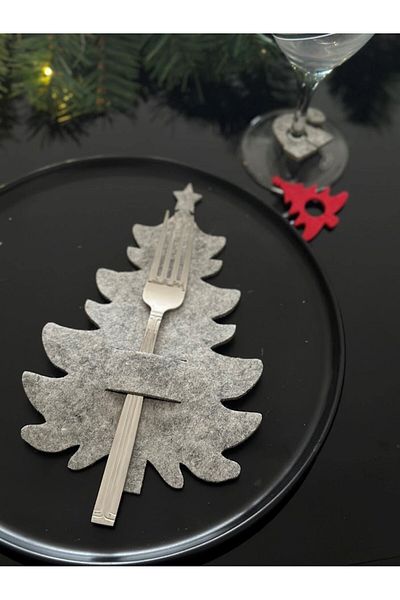 Masalsı Concept Decorative Christmas Pine Tree Spoon Holder Price is for 6 Pieces
