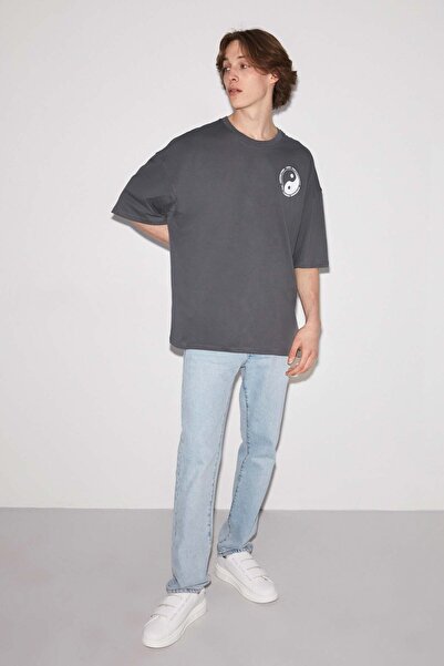 GRIMELANGE Reconnect Oversize Gray T-shirt