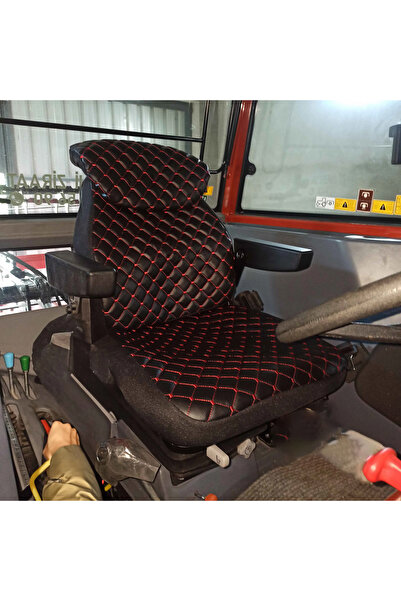 Binbir Trend Kabinli Traktör Koltuk Kılıfı, Iş Makinesi Koltuk Kılıfı - 3 Parça- Kapitone - Siyah- Bb-989