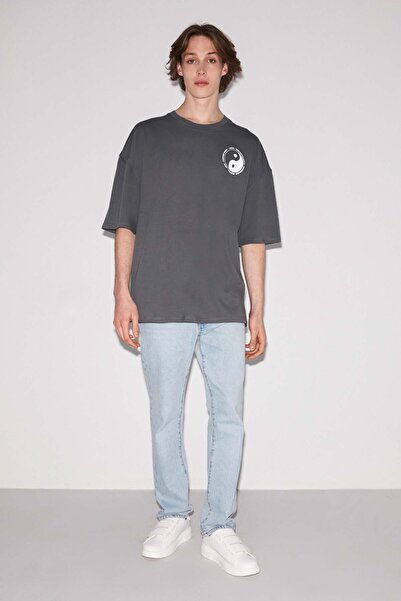 GRIMELANGE Reconnect Oversize Gray T-shirt