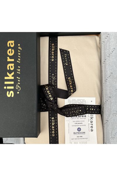 Silkarea 100% Cotton Satin Single Bed Sheet - 100X200 cm Bed Size Suitable Corners Elastic Sheet - Beige