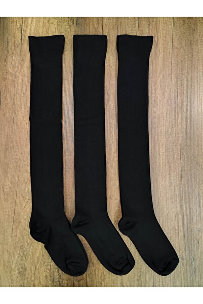 Leement socks Дамски 3 чифта стилни качествени памучни чорапи над коляното