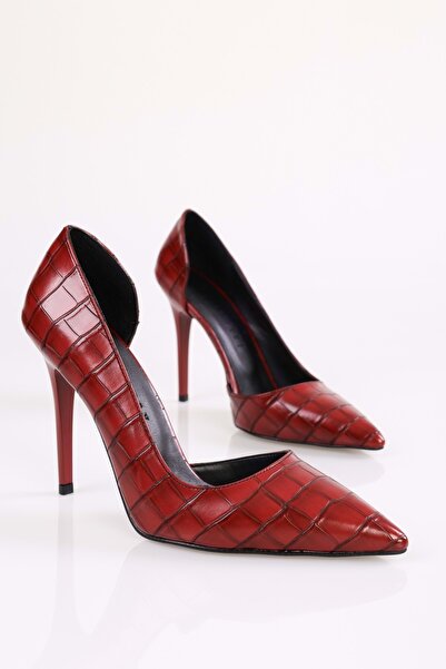 Shoeberry Dámské jehlové jehly Massy Burgundy Snake