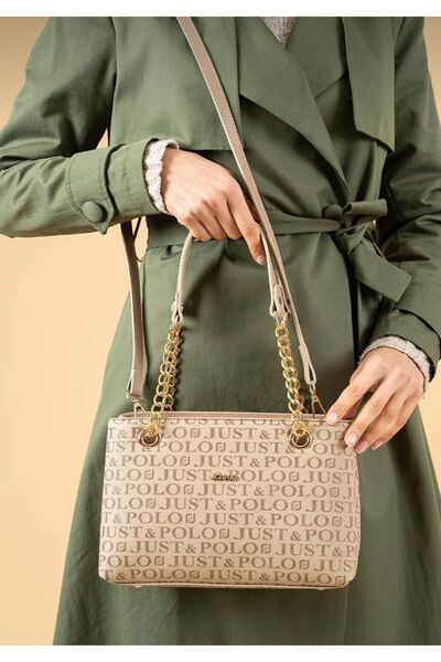 POLO style Geantă de umăr și de braț cu 3 compartimente pentru femei