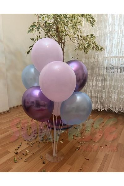 SURPRISE PARTY STORE Balloon Stand Macaron Lilac Metallic Light Blue Chrome Purple Balloon Set Birthday Decoration Special