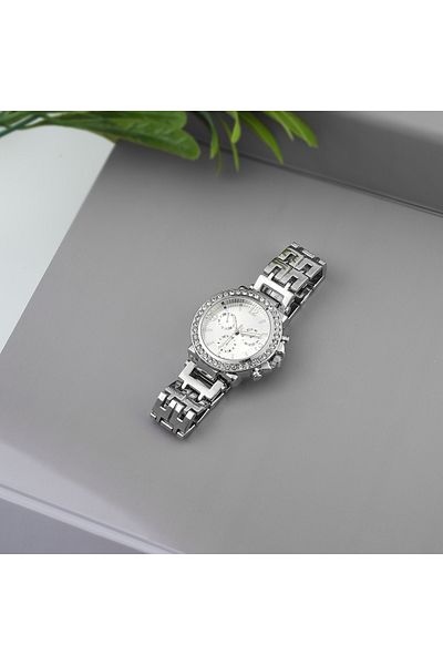 Arzu Butik Women's Wristwatch Metal Strap Silver Color