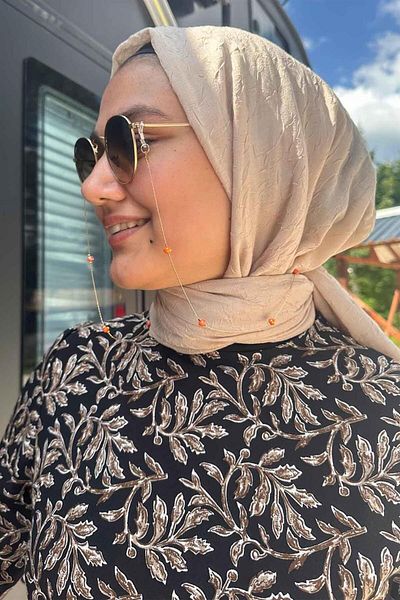 Rabia Şamlı Orange Beaded Glasses Accessory