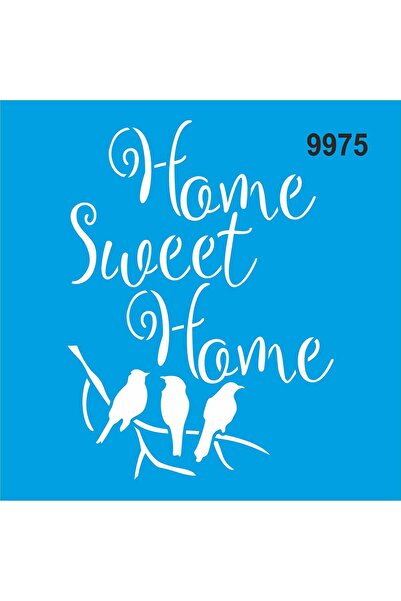 StencilSepeti My House Is Beautiful - Stencil Painting Template 40x40