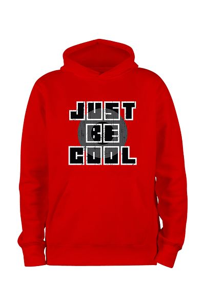 ADA BEBEK ÇOCUK Унисекс Джъмбо черен суичър с качулка Just Be Cool