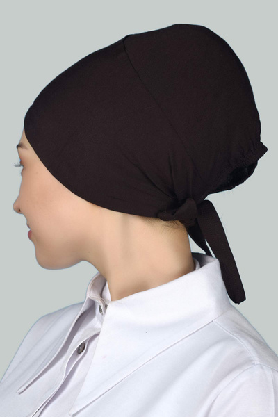 Altobeh Γυναικείο πρακτικό κορδόνι Hijab Χτενισμένο Βαμβακερό Καπέλο Καφέ