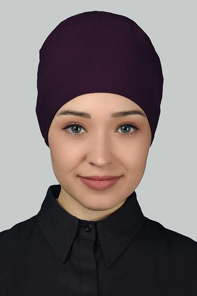 Altobeh Γυναικείο πρακτικό κορδόνι Hijab Βαμβακερό καπέλο δαμάσκηνο