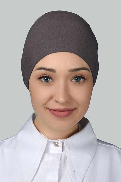 Altobeh Γυναικείο πρακτικό χωρίς ραφή κορδόνι Hijab Χτενισμένο βαμβακερό καπέλο Dark Mink