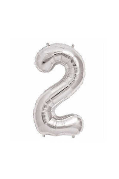 Acar Süs فويل بالون رقم 2 فضي 32 بوصة 1 قطعة