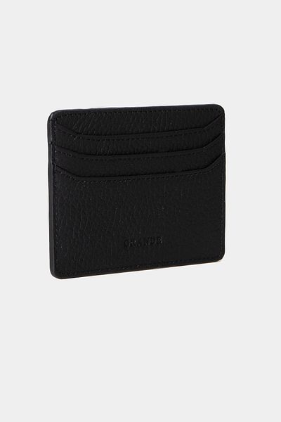 Grande 3633 Genuine Leather Super Thin Women Men Card Holder Black