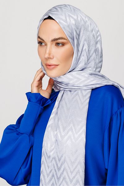 Mooncorn Zigzag Pattern Shiny Jacquard Shawl