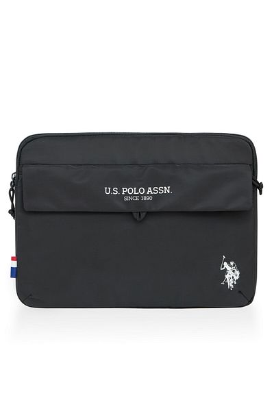 U.S. Polo Assn. قاعدة. بولو أسن. 23685 حقيبة كمبيوتر محمول للجنسين مع مقصورة سوداء
