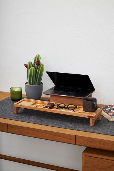 ESLENTA Wooden Standing Table Top Organizer