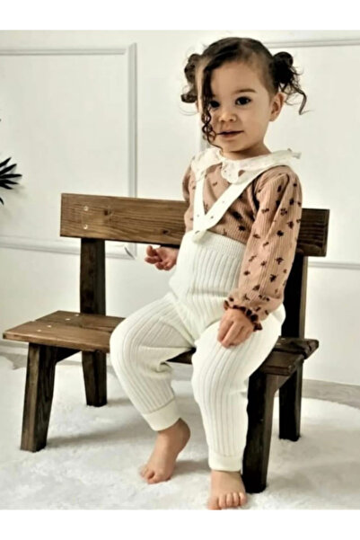 UĞURLU KİDS Askılı Ayarlanabilir Triko Tayt Salopet Tulum Bebek Çocuk Unisex