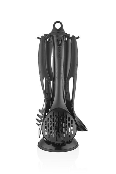 Neva N3347 Black 6 Piece Serving Set with Stand