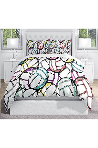 Sportivo VOLEYBOL RENKLI ÇİFT KİŞİLİK NEVRESİM TAKIMI