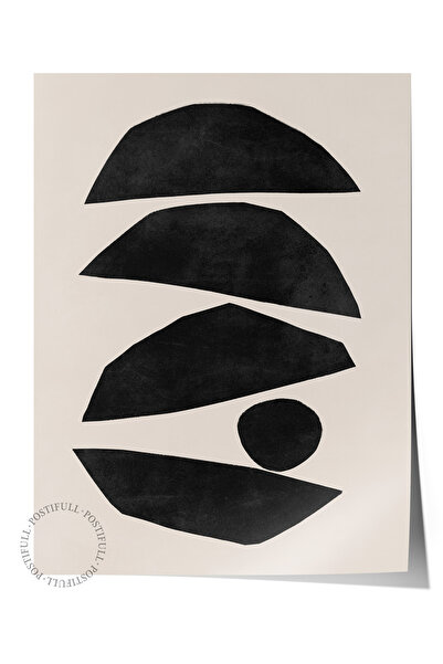 Postifull Black and White Abstract Themed Wall Poster, Modern Frameless Poste...