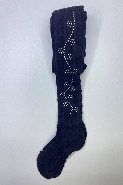 PIRILTILİNA E-TİCARET ÇİÇEK TAŞLI DOKUMA KÜLOTLU COTTON ÇORAP