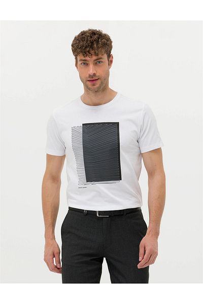 Pierre Cardin Μαύρο μπλουζάκι με λεπτή εφαρμογή Crew Neck