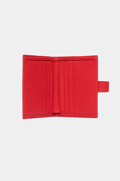 Grande 3803 Genuine Real Leather Women's Men's Wallet Red
