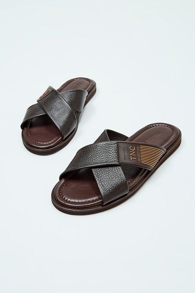 Tamer Tanca Men's Genuine Leather Flat Slippers 537 581 ERK TRLK Y23