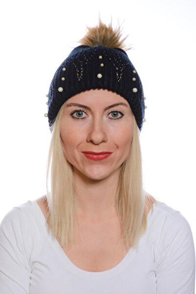 toptanhanem Розкішна шапка, в якій поєднуються витонченість і тепло – синя