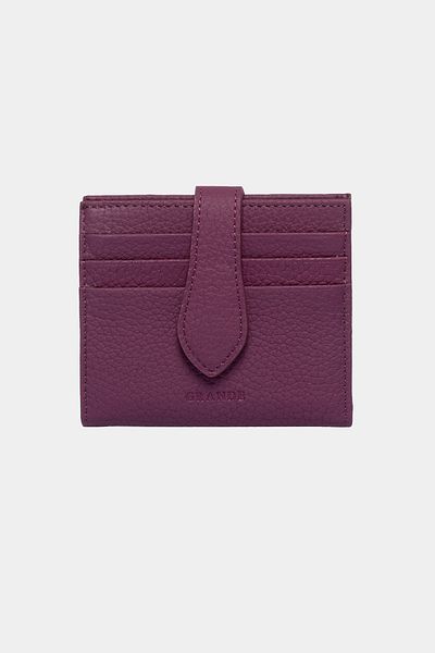 Grande 3803 Genuine Real Leather Women's Men's Wallet Purple