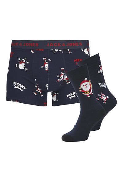Jack & Jones جاك آند جونز طقم جوارب بوكسر للرجال باللون الأزرق الداكن والأزرق الداكن 12246132