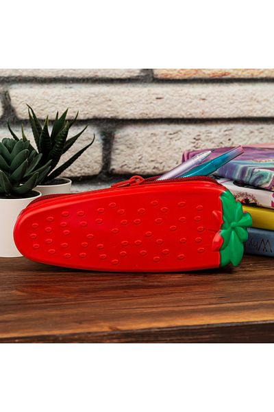 siliconist Silicone Strawberry Pencil Case