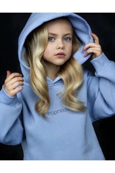 Keywest Kids-Child BabyBlue 'TopModel' εμπρός τύπωμα λεπτομερές σετ πάνω-κάτω με κουκούλα