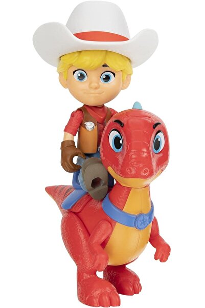 GIOCHI PREZIOSI Cute Dinosaur Blitz and His Cowboy Friend Jon Set 2-Piece Toy Dinosaur Figure Set Red Trex C Series