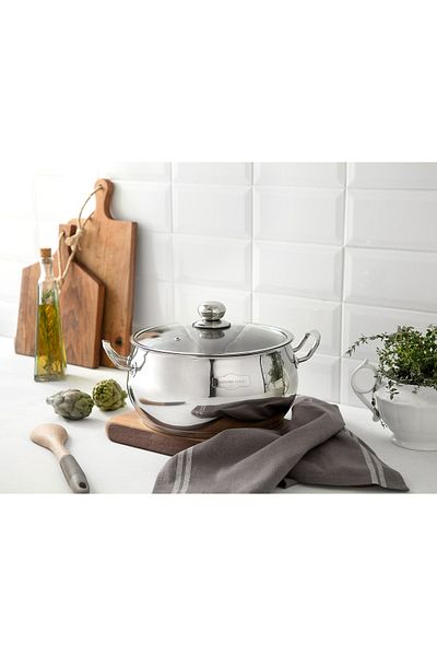 Madame Coco Ellipse Stainless Steel Deep Pot - 26 cm