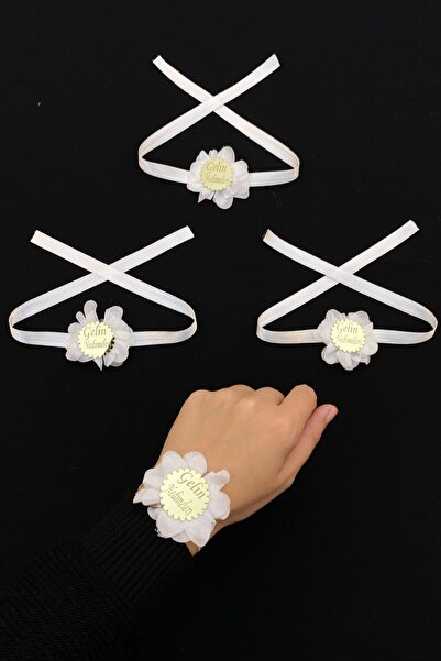 ZEYMERADE شريط ذراع لوصيفة العروس باللون الأبيض، حناء ليلة العروس لتكون حفلة توديع العزوبية 10 قطع