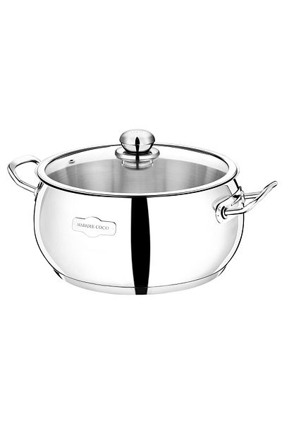 Madame Coco Ellipse Stainless Steel Deep Pot - 26 cm