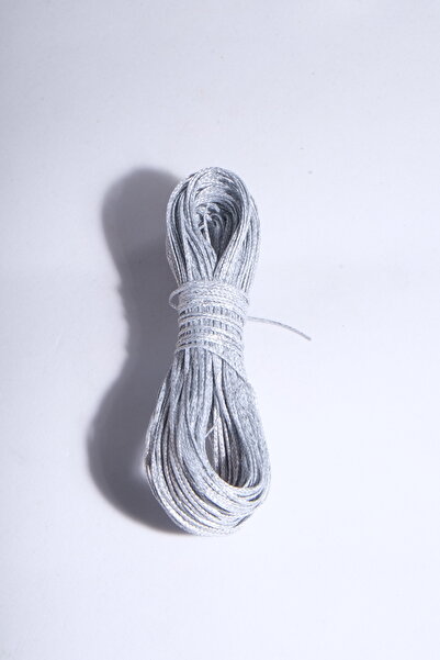 Eskişehir hobi sanat Ασημί 20 μέτρα 1 mm κερωμένο σχοινί κολιέ κοσμήματα σχέδιο κοσμήματα σχοινί βραχιόλι σχοινί