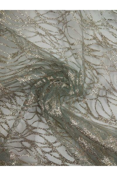 Bursa Kumaş Evening Dress Tulle Embroidered Glitter Fabric