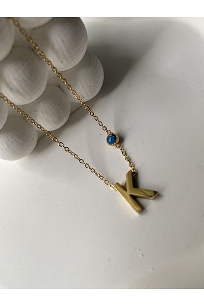 Alice Steel Gold Letter K Necklace