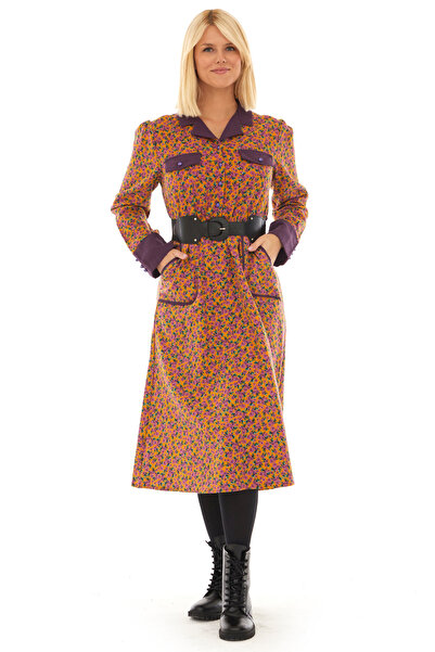 Newbutix Pazen Hardal Kemerli Sonbahar Kış Elbise