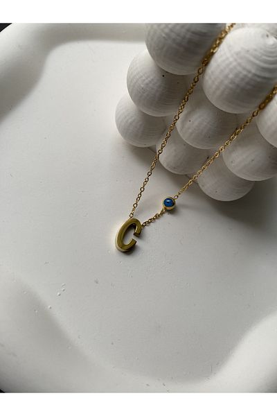 Alice Steel Gold Letter C Necklace