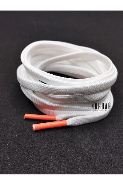 NURBAĞ DOKUMA SPORTS SHOES WHITE YASSI ORANGE TIP LACES 1 PAIR 110 CM QX00087